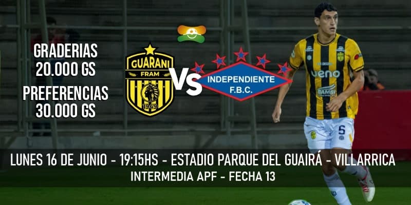 Imagen del evento Club Guaraní de Fram vs Independiente