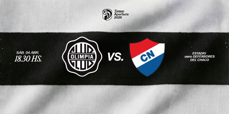 Imagen del evento OLIMPIA vs Nacional - Torneo Apertura 2026 - Fecha 15