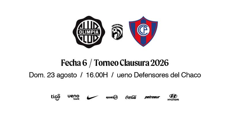 Imagen del evento OLIMPIA vs Cerro Porteño - Torneo Clausura 2026 - Fecha 6