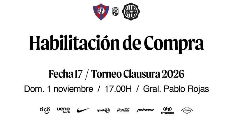 Imagen del evento Habilitación de Compra - Cerro Porteño Vs Olimpia - Visitante