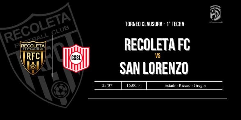 Imagen del evento Dvo. Recoleta vs Sportivo San Lorenzo - Torneo Clausura 2026 - Fecha 1
