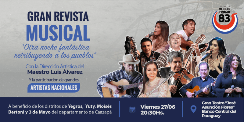 Imagen del evento Gran Revista Musical “ Otra noche fantástica retribuyendo a los pueblos “