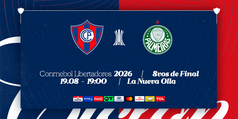 Imagen del evento Cerro Porteño vs Palmeiras - Octavos de Final Copa Libertadores 2026