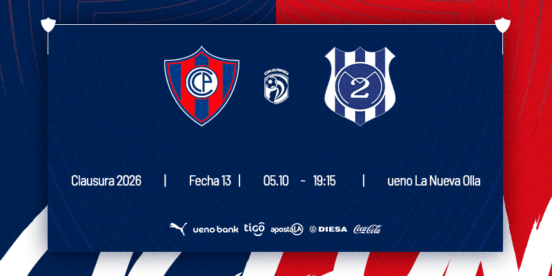 Imagen del evento Cerro Porteño vs 2 de Mayo - Torneo Clausura  2026 - Fecha 13