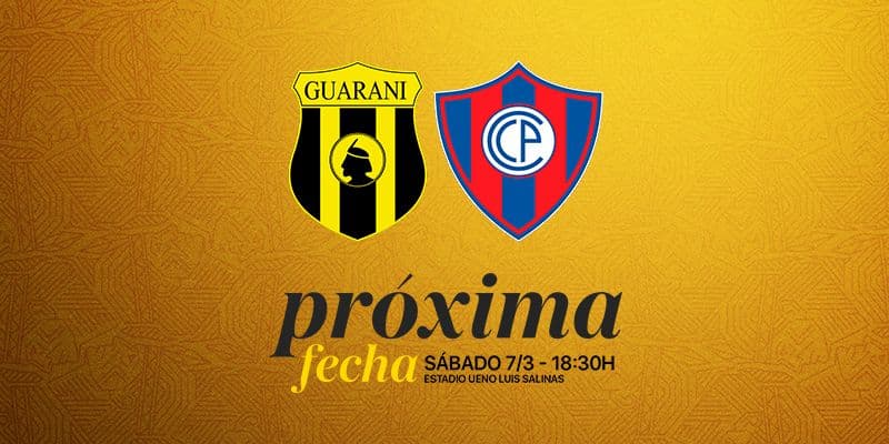 Imagen del evento Club Guarani vs Club Cerro Porteño Torneo Apertura 2026 - Fecha 9