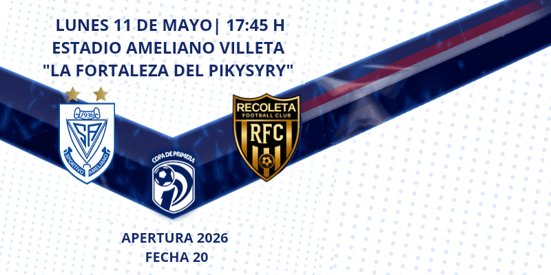 Imagen del evento Ameliano vs Recoleta - Torneo Apertura 2026 - Fecha 20