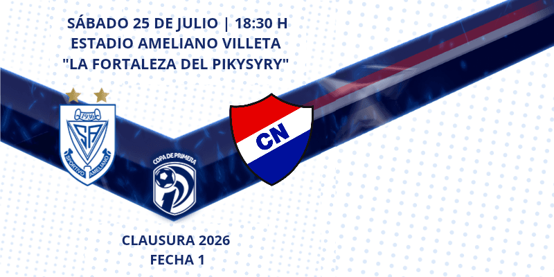 Imagen del evento Ameliano vs Nacional  - Torneo Clausura 2026 - Fecha 1