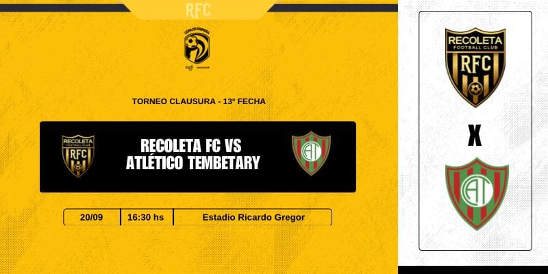 Imagen del evento Dvo. Recoleta vs Club Atletico Tembetary