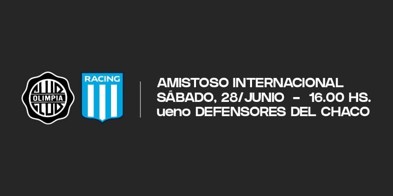 Imagen del evento OLIMPIA VS. RACING - Amistoso Internacional	