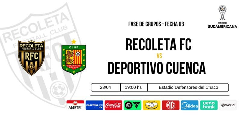 Imagen del evento RFC VS DEPORTIVO CUENCA (ECU) - CONMEBOL Sudamericana 2026 – Fase de Grupos