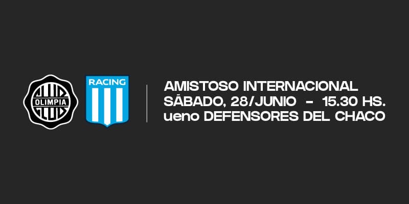 Imagen del evento OLIMPIA VS. RACING - Amistoso Internacional	