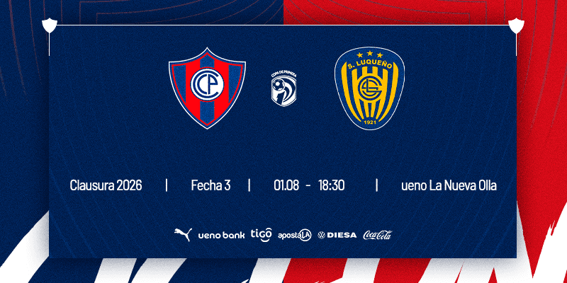 Imagen del evento Cerro Porteño vs Spvo Luqueño - Torneo Clausura 2026 - Fecha 3