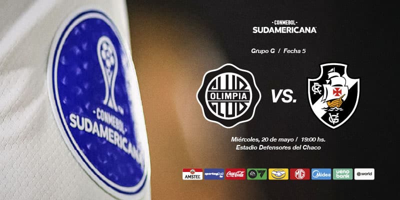 Imagen del evento OLIMPIA VS VASCO DA GAMA - CONMEBOL Sudamericana 2026 – Fase de Grupos
