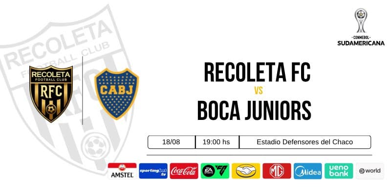 Imagen del evento Dvo. Recoleta vs Club Boca Juniors - CONMEBOL Sudamericana 2026 - 8vos