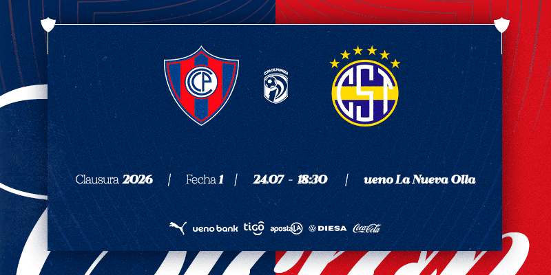 Imagen del evento Cerro Porteño vs Trinidense - Torneo Clausura 2026 - Fecha 1