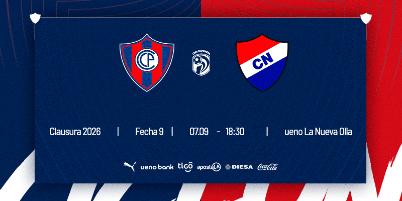 Imagen del evento Cerro Porteño vs Nacional - Torneo Clausura 2026 - Fecha 9