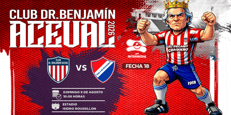 Imagen del evento Club Dr. Benjamín Aceval vs. Club 3 de noviembre