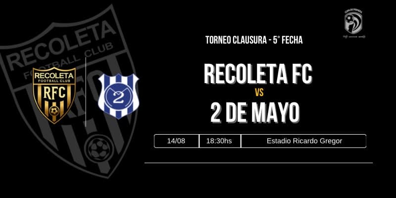 Imagen del evento Dvo. Recoleta vs Sportivo 2 de Mayo- Torneo Clausura 2026 - Fecha 5