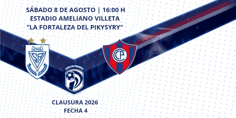 Imagen del evento Spvo. Ameliano vs Club Cerro Porteño - Torneo Clausura 2026 - Fecha 4