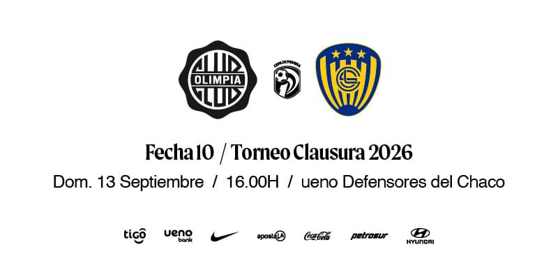 Imagen del evento OLIMPIA vs Sportivo Luqueño - Torneo Clausura 2026 - Fecha 10